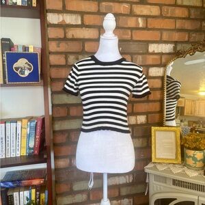 Carly Jean Los Angeles Black and White Striped Tee